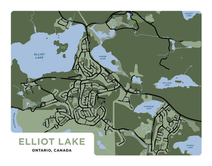 Elliot Lake Map Print
