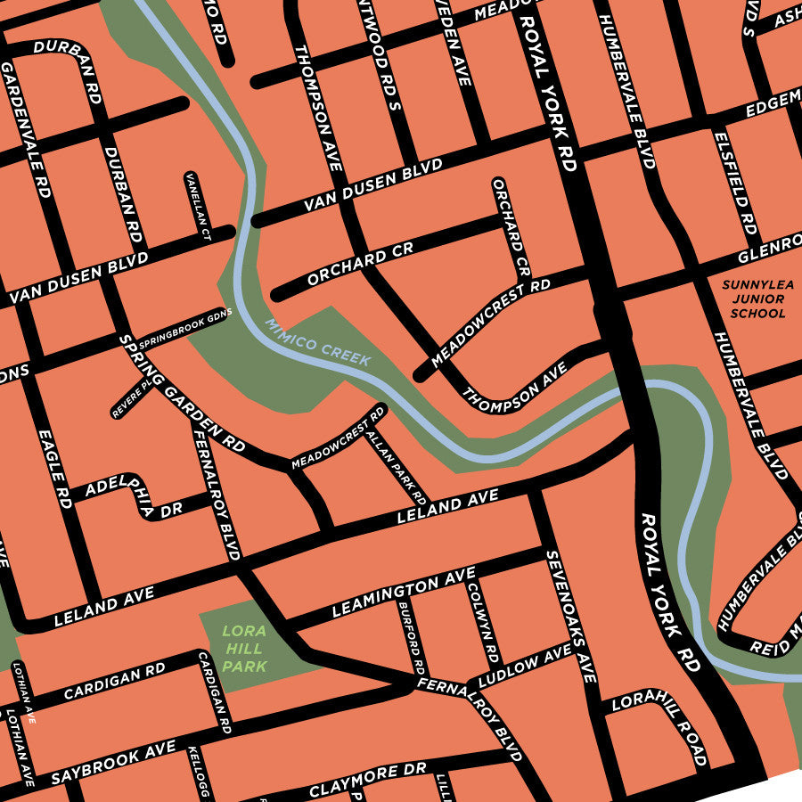 Sunnylea Neighbourhood Map Print