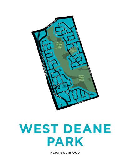 West Deane Park Neighbourhood Map Print