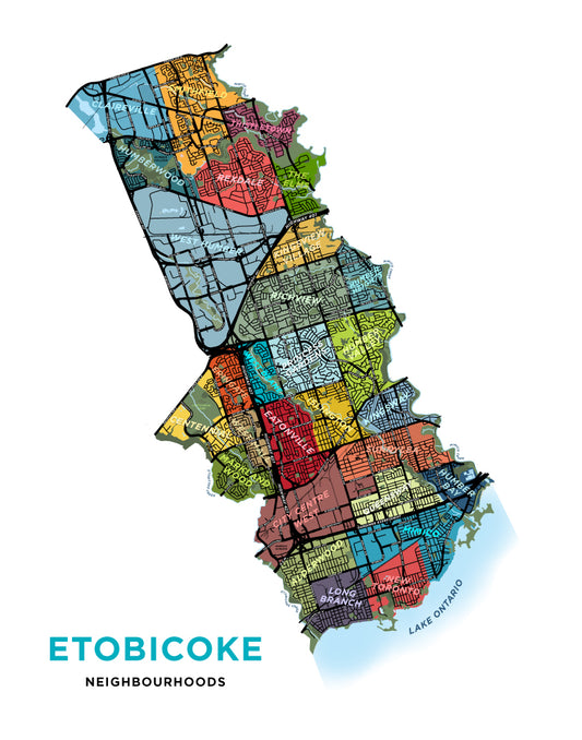 Etobicoke - Full Map Print