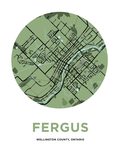 Fergus Ontario Map Print