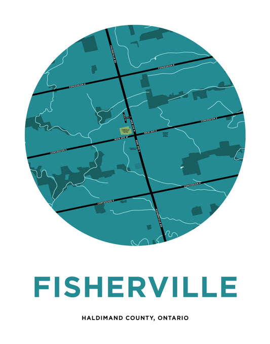 Fisherville Map Print