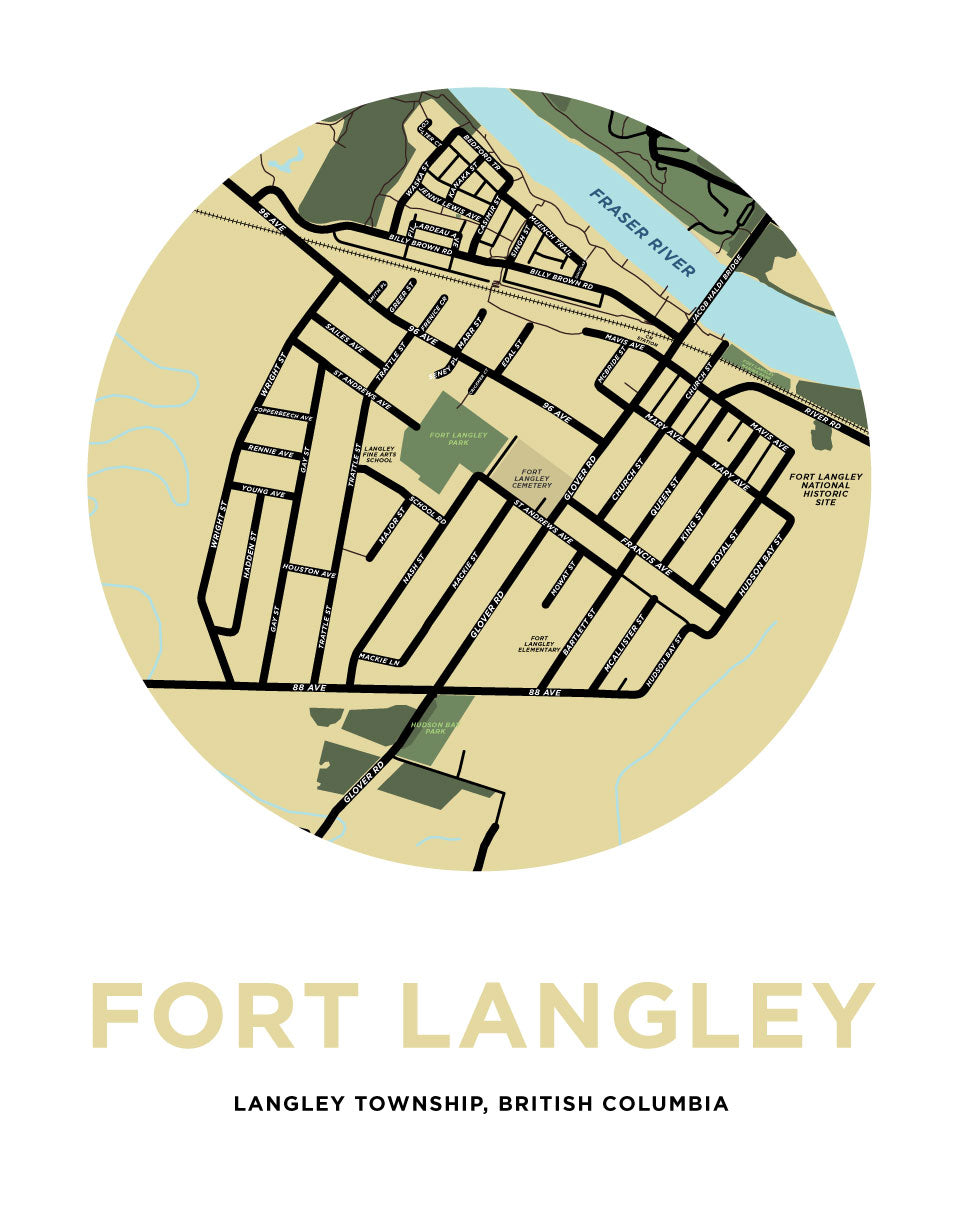 Fort Langley Map Print