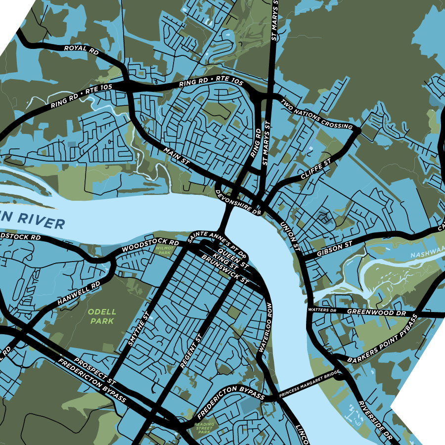 Fredericton Map Print
