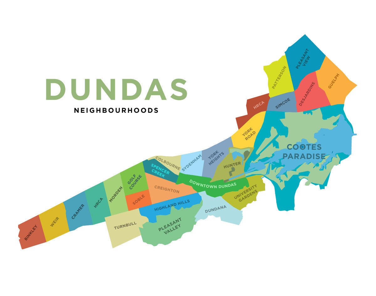 Dundas Neighbourhoods Map - Simple Version