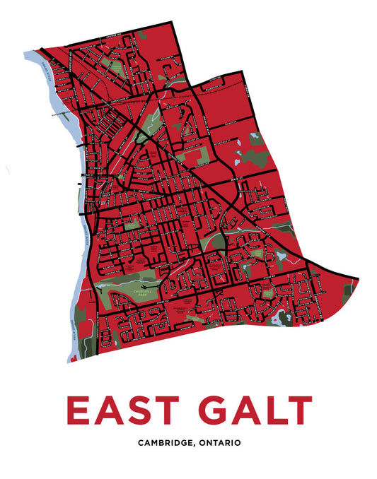 Galt East Map Print (Cambridge)
