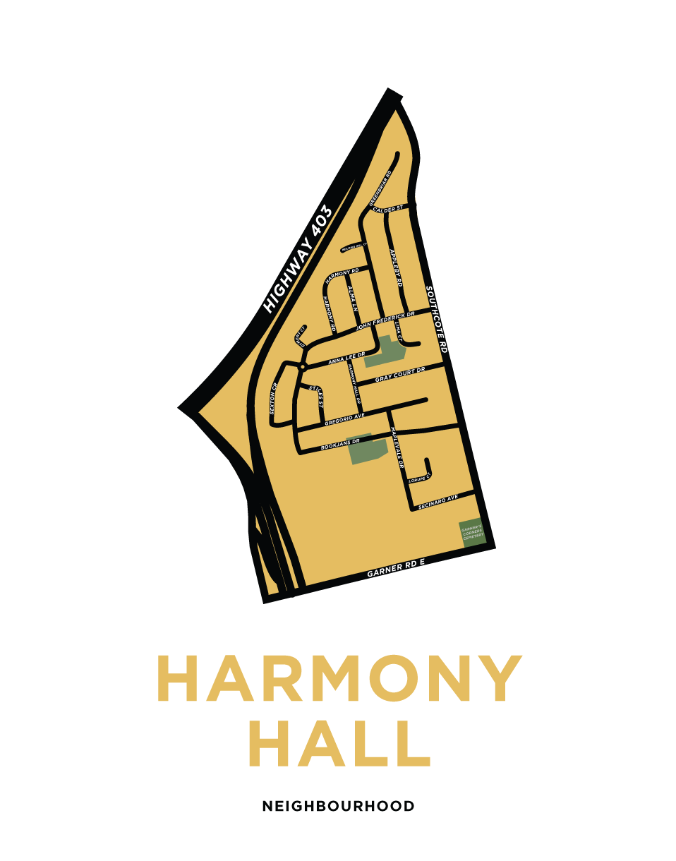 Garner or Harmony Hall Map Print