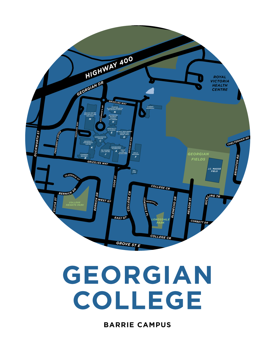 Georgian College Map Print (Barrie Campus)