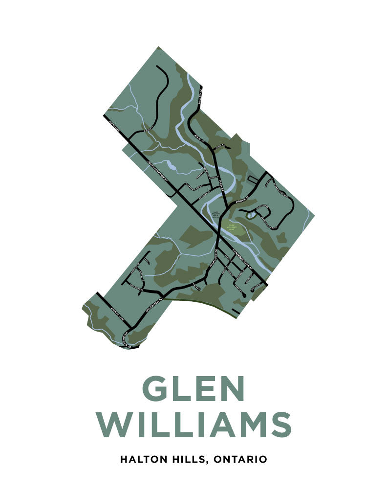 Glen Williams Map Print