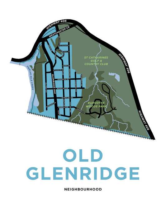 Old Glenridge Neighbourhood Map Print