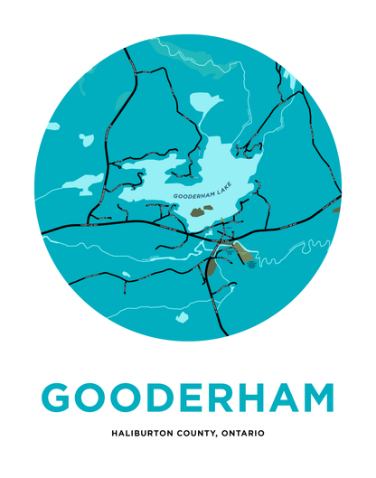 Gooderham Lake Map Print