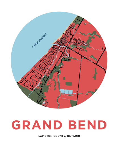Grand Bend Map Print