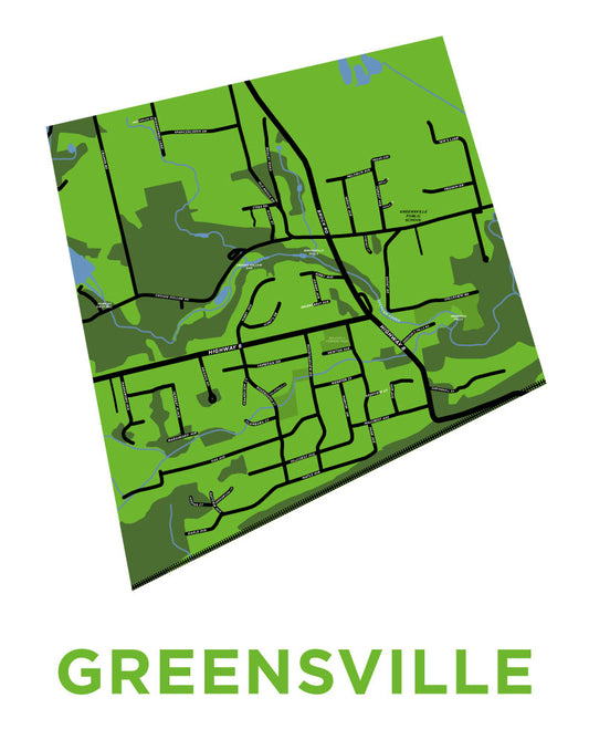 Greensville Map Print