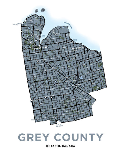 Grey County Map Print.