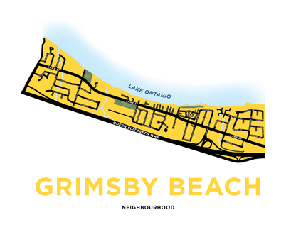 Grimsby Beach Map Print