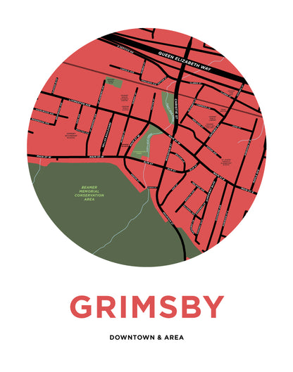 Downtown Grimsby Map Print