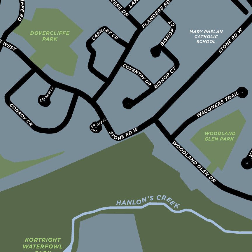 University Village Neighbourhood Map Print