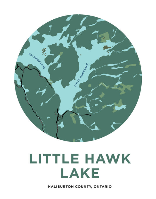 Little Hawk Lake Map Print