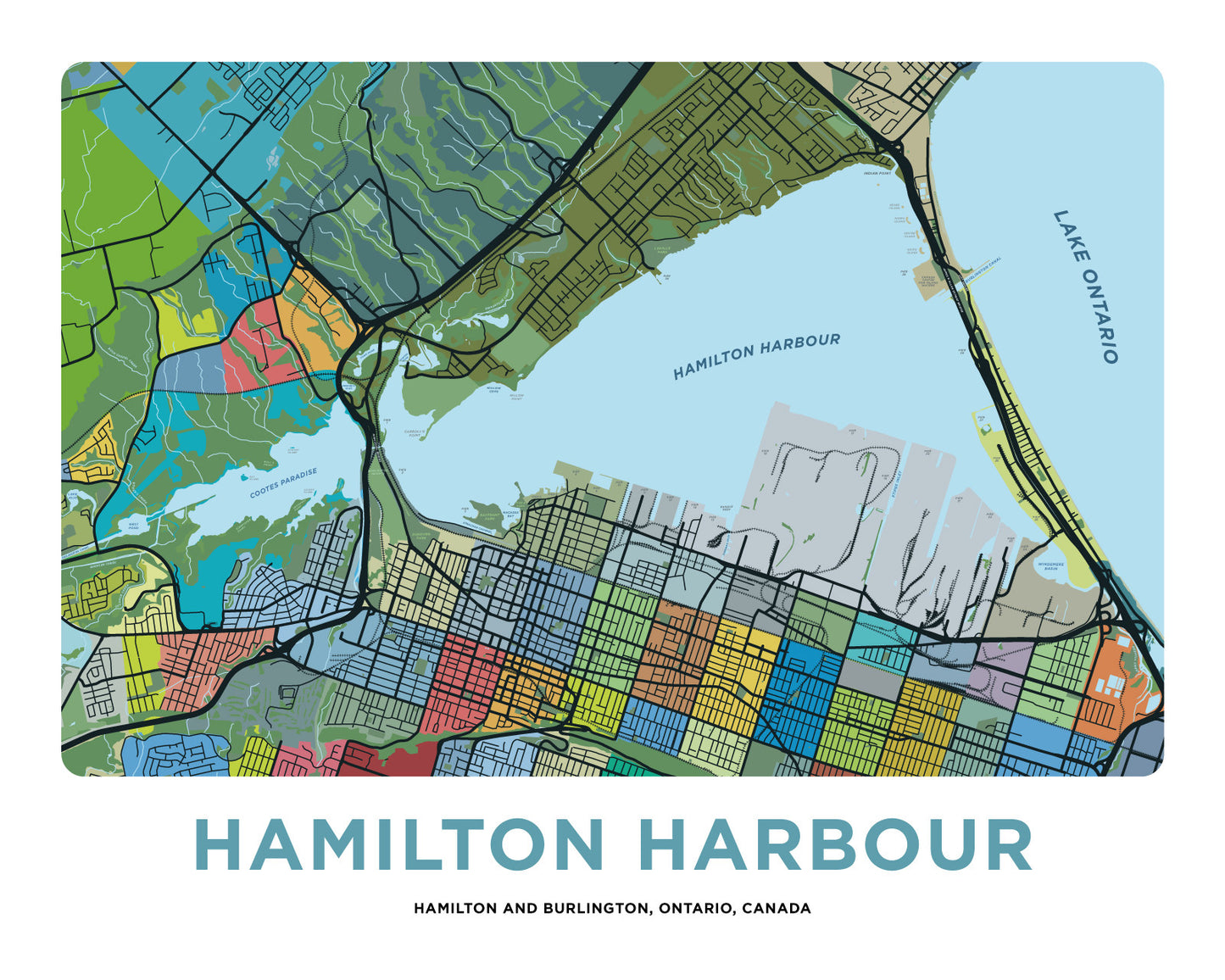 Hamilton Harbour Map Print