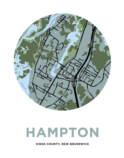 Hampton, New Brunswick Map Print