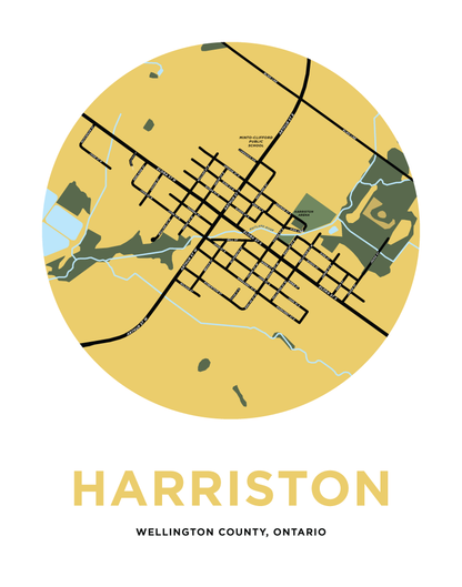 Harriston Map Print