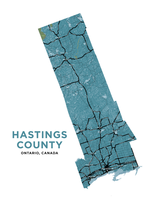 Hastings County Map Print