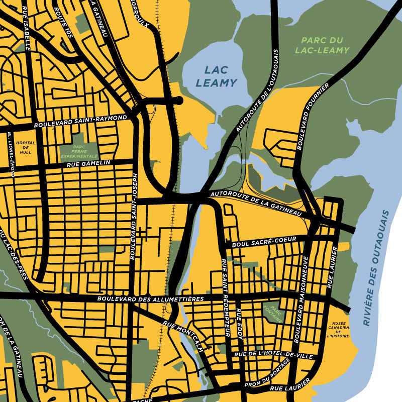 Hull Map Print (Gatineau, QC)