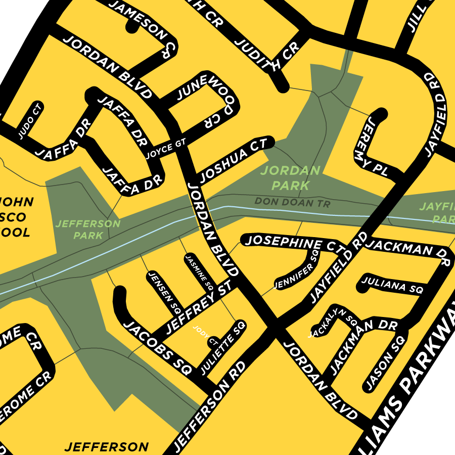 J Section Neighbourhood Map Print