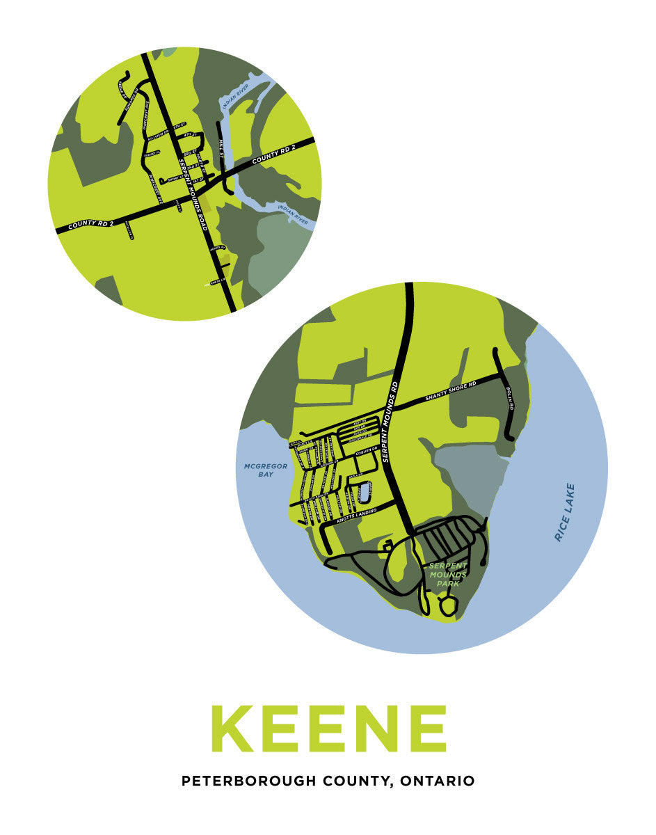 Keene, Ontario Map Print