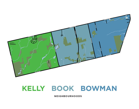 Kelly, Book and Bowman Neighbourhoods Map