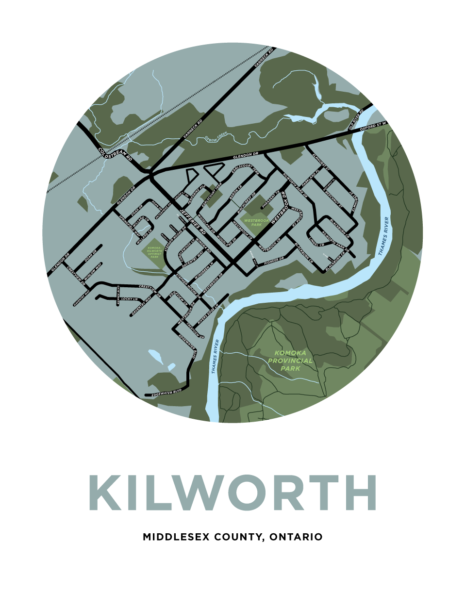 Kilworth Map Print