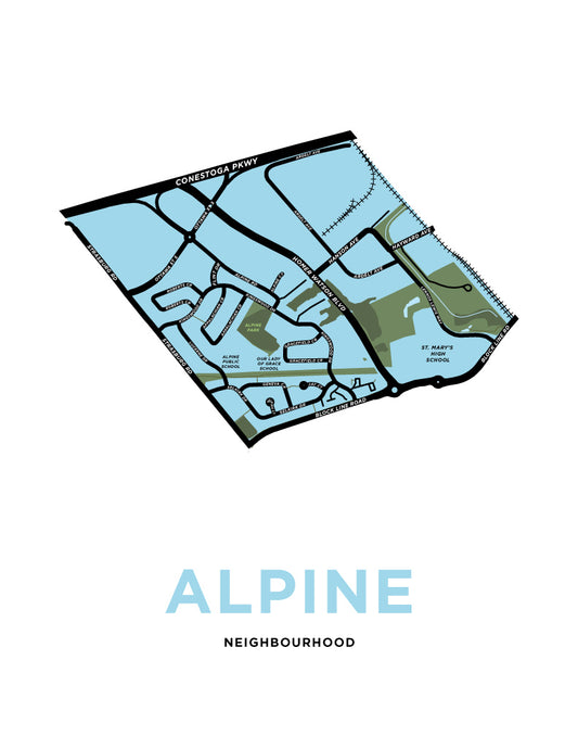 Alpine Neighbourhood Map Print