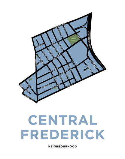 Central Frederick Neighbourhood Map Print (Kitchener)
