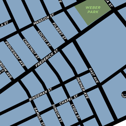 Central Frederick Neighbourhood Map Print (Kitchener)