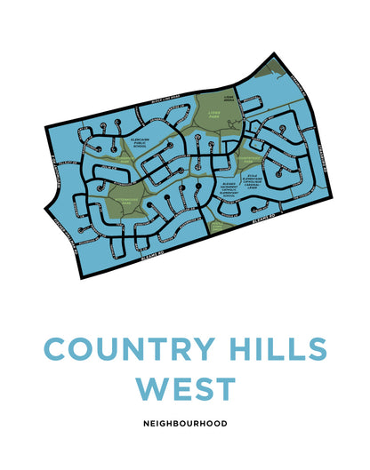 Country Hills West Neighbourhood Map Print