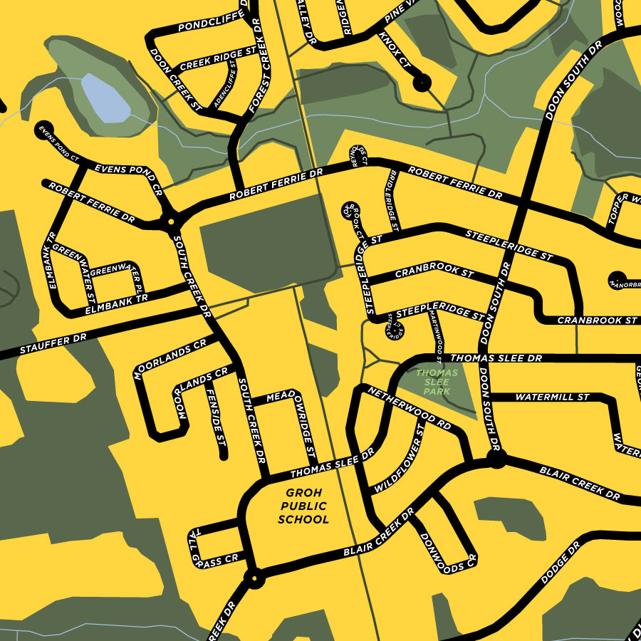 Doon South Neighbourhood Map Print