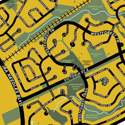Highland West Neighbourhood Map Print