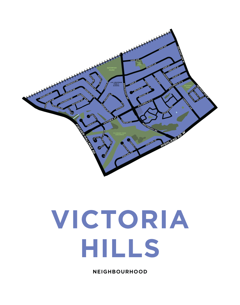 Victoria Hills Map Print