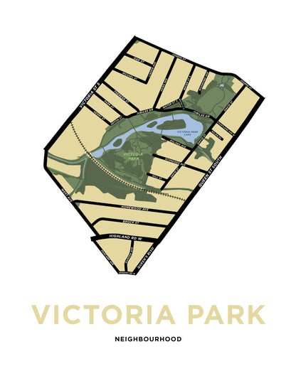 Victoria Park Neighbourhood Map Print
