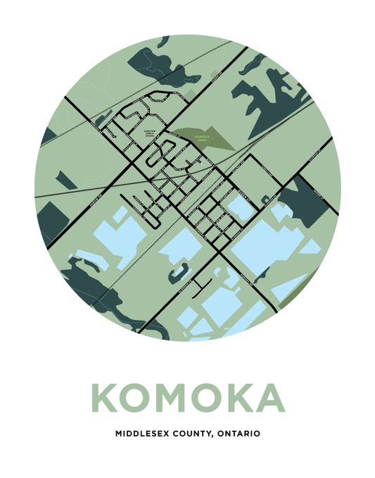 Komoka Map Print