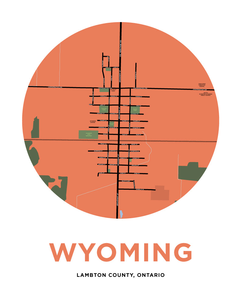 Wyoming Map Print (Lambton County, Ontario)