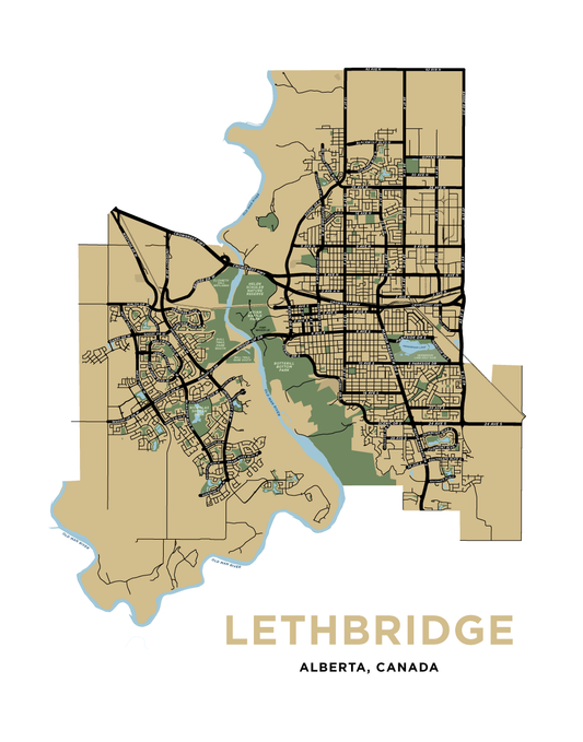 Lethbridge Map Print