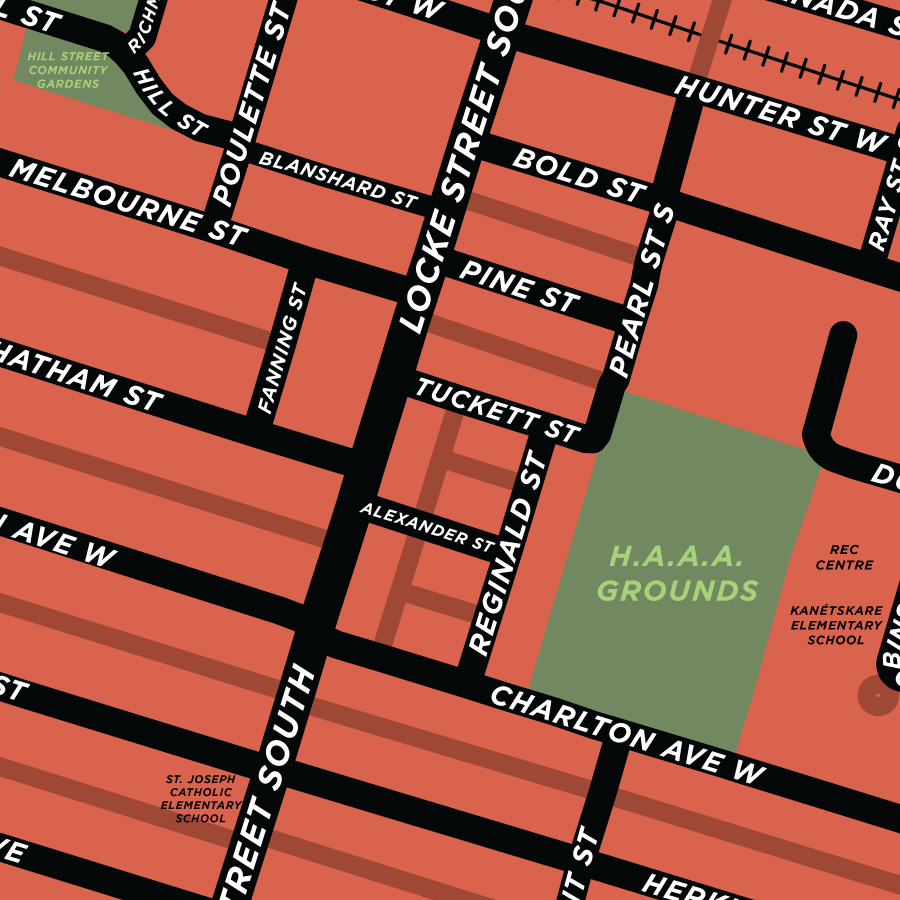 Locke Street South Map Print