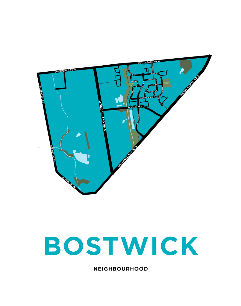 Bostwick Neighbourhood Map Print