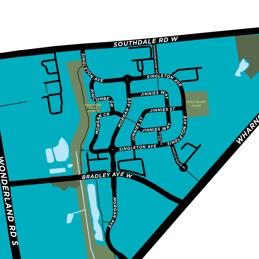 Bostwick Neighbourhood Map Print