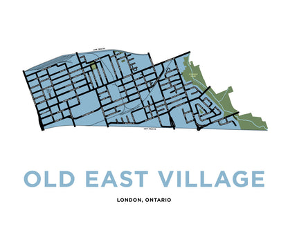 East London Neighbourhood Map Print