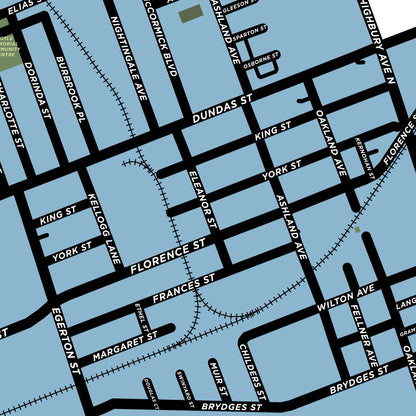 East London Neighbourhood Map Print
