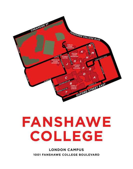 Fanshawe College Map Print (London Campus)