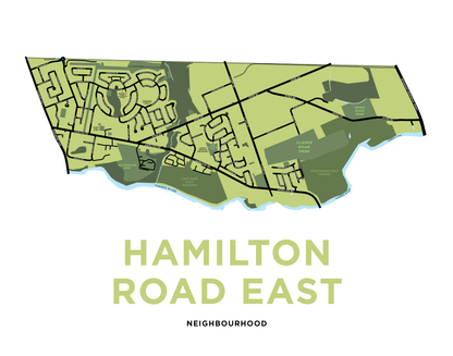 Hamilton Road East Map Print