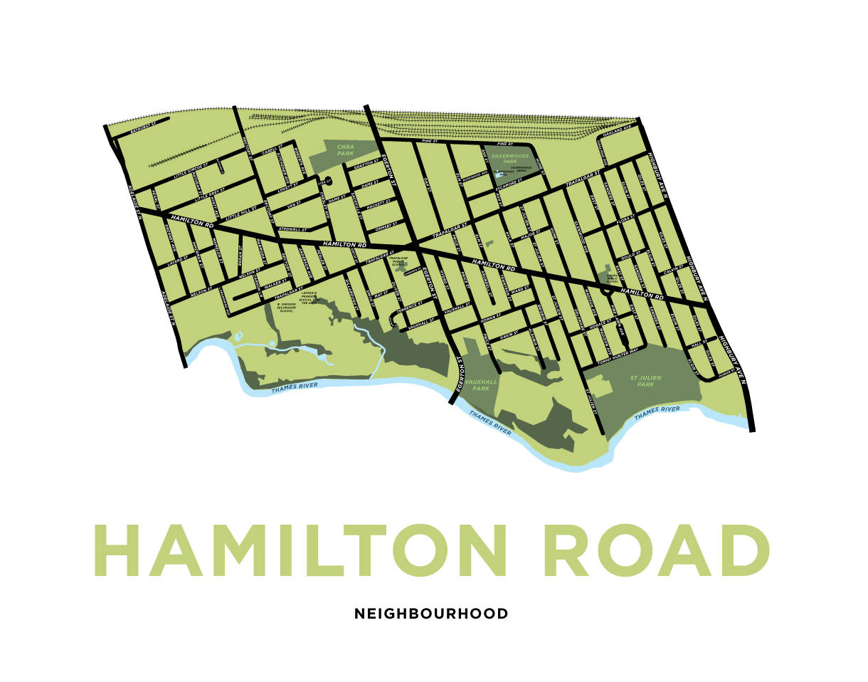 Hamilton Road Neighbourhood Map Print